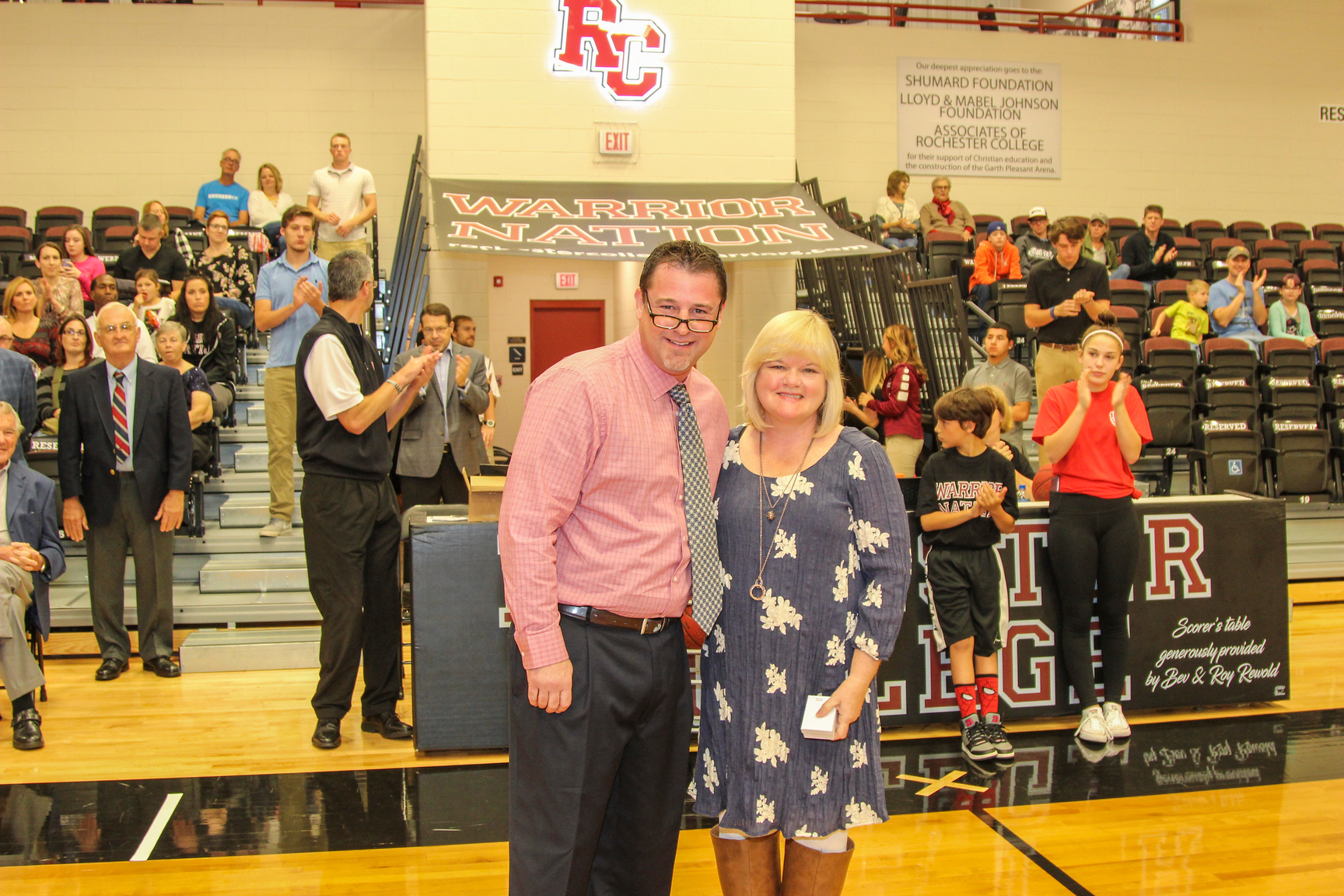 Rellinger pictured alongside VP of Athletics Dr. Klint Pleasant