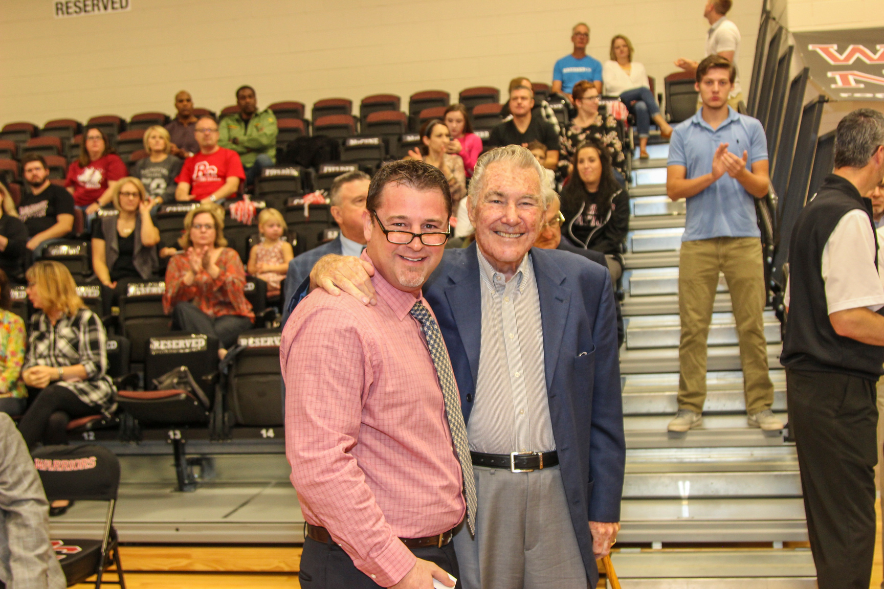 Fox pictured alongside VP of Athletics Dr. Klint Pleasant